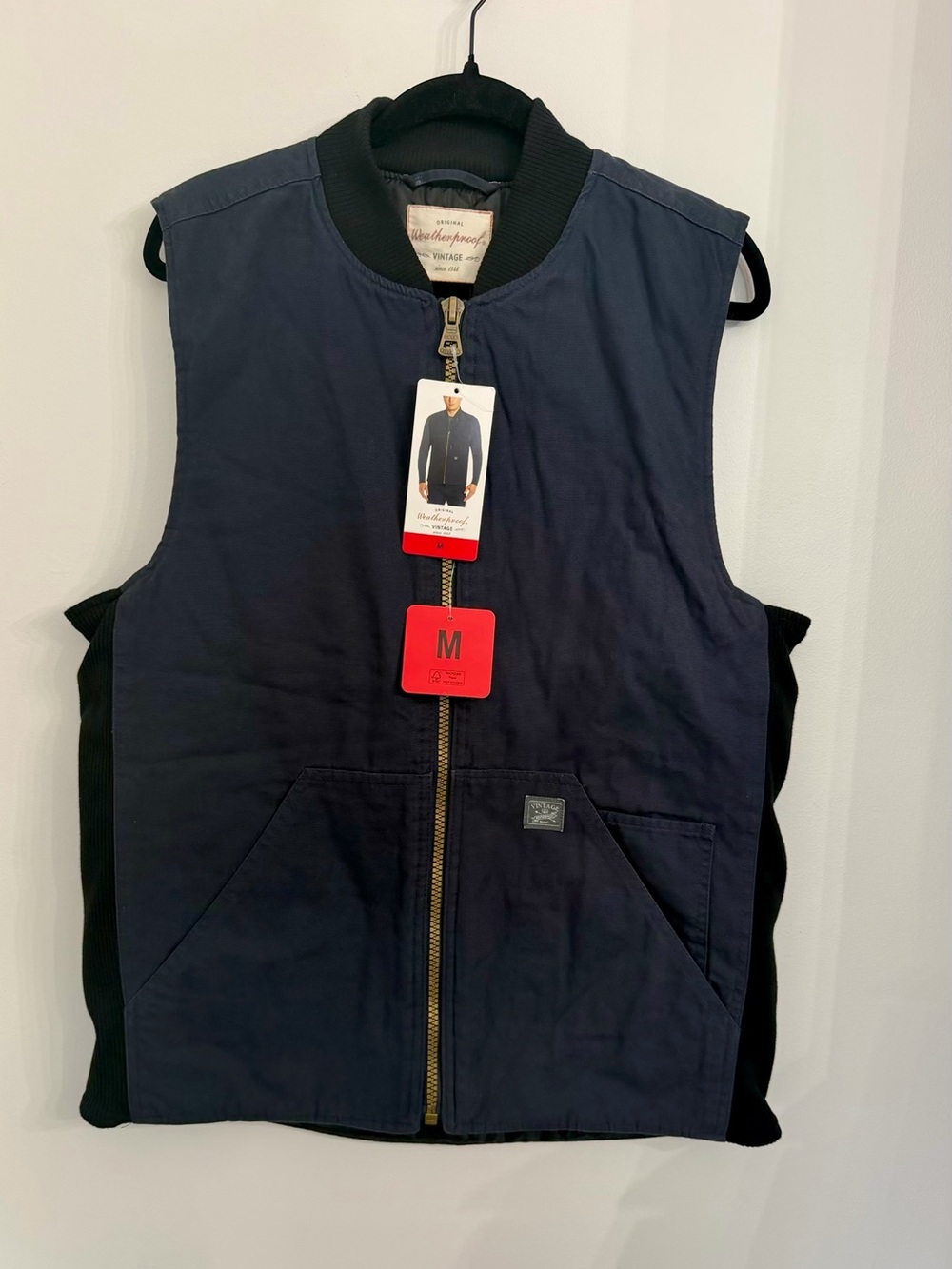 NWT Weatherproof Vintage Men’s Canvas Vest – Navy Blue – Size M